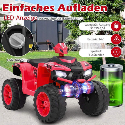 24V Elektro Kinderquad Elektroquad mit Funkverbindung Elektroquad Rot