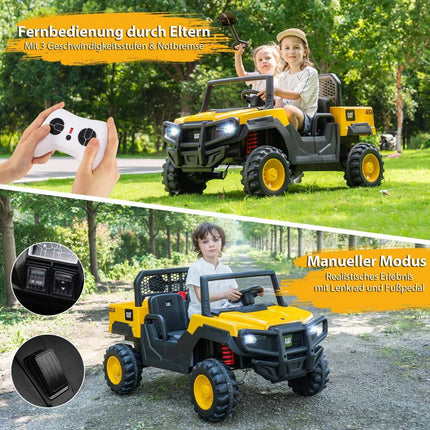 24V Kids Electric Dump Truck, 2-Seater, Remote Control