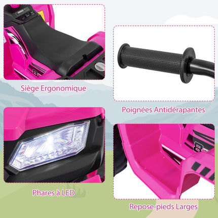 24V Kinder Elektro Quad, 2-Gang, Kabellose Musik, Pink