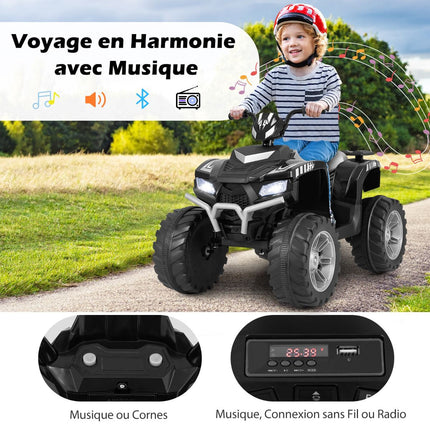 24V elektrische quad voor kinderen, draadloze muziek, 2 snelheden