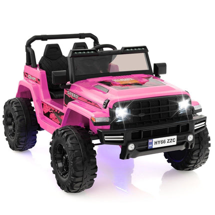 24V Kinder Elektroauto, 2-Sitzer, Pink, USB & Musik