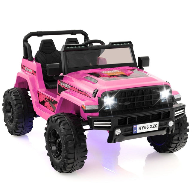 24V Kinder Elektroauto, 2-Sitzer, Pink, USB & Musik