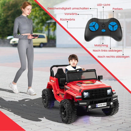 24V Kinder-Elektroauto, 2-Sitzer, Rot, USB & Musik