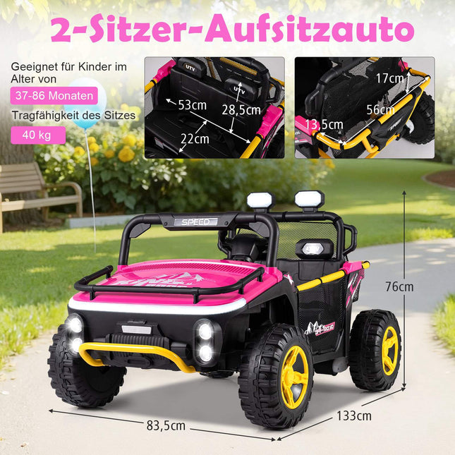 24V Kinder-Elektro-Truck, 2-Sitzer, Pink