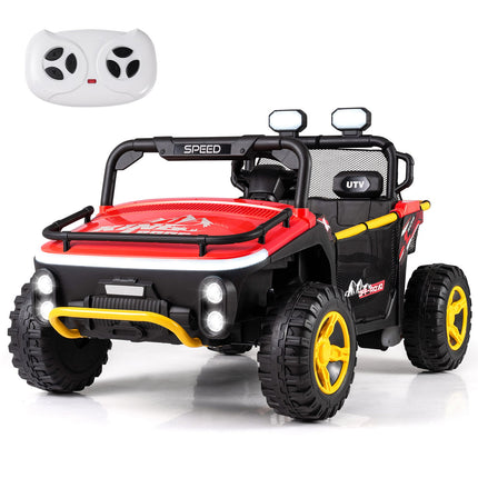 24V Kids Electric Ride-On Truck, 2-Seater, Remote, Red