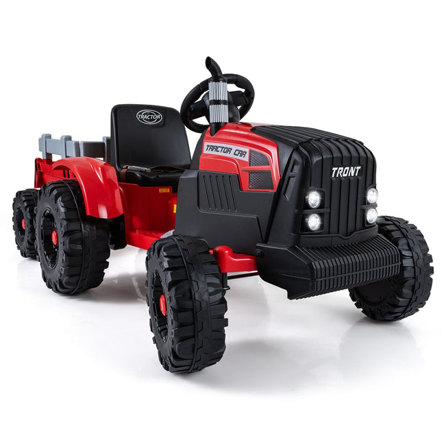 24V Kinder-Elektro-Traktor mit abnehmbarem Anhänger, Rot