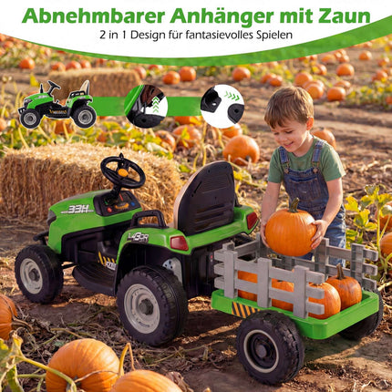 24V Kinder Elektrotraktor mit Anhänger & Fernbedienung