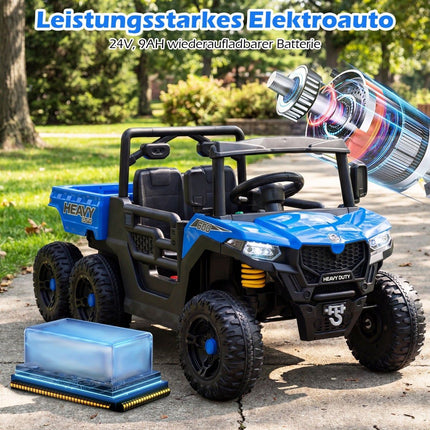 24V Kinder Elektro-Muldenkipper mit Fernbedienung & LED-Lichtern