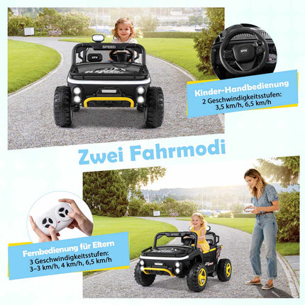 Dětský elektrický pick-up 24V pro 2 děti, dálkové ovládání, černý