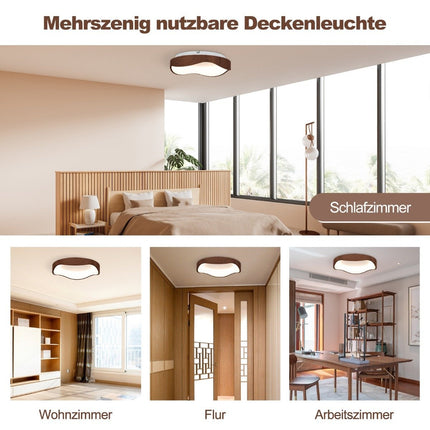 Plafonnier LED 24 W à économie d'énergie avec effet bois 41,5 x 10 cm
