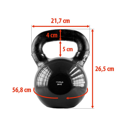 Litinový kettlebell 24 kg – černý