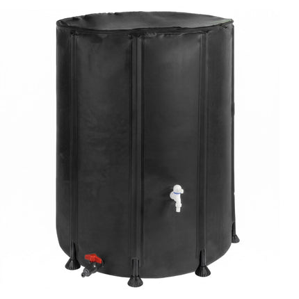 250L Folding Water Butt – Black, PVC, Zipped Lid