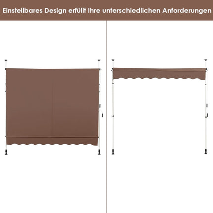 250 cm Adjustable UV-Resistant Awning for Balcony