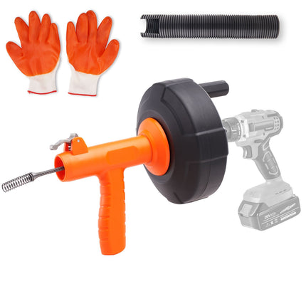 25 Ft Auto-Feed Drain Auger with Drill Adapter Kit