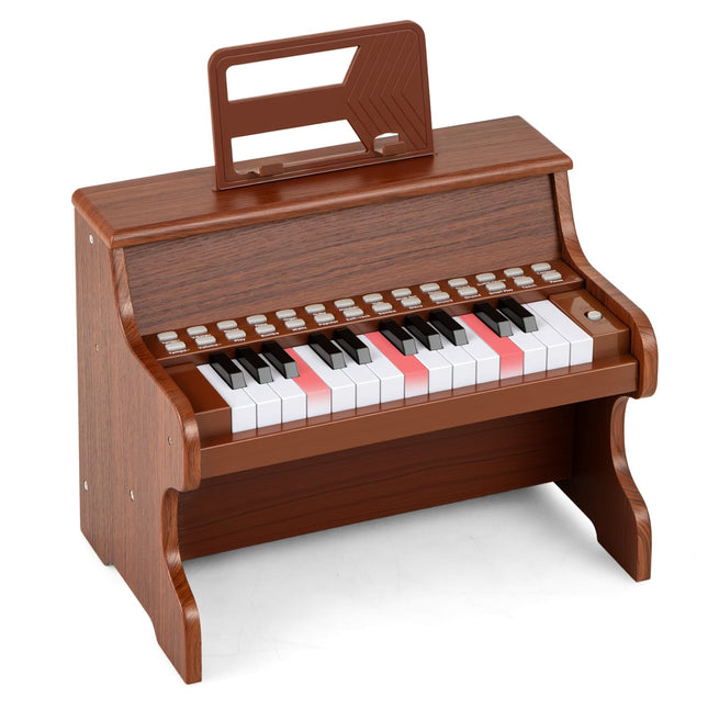 25-Tasten-Kinder-Digitalpiano, einstellbare Geschwindigkeit, Braun