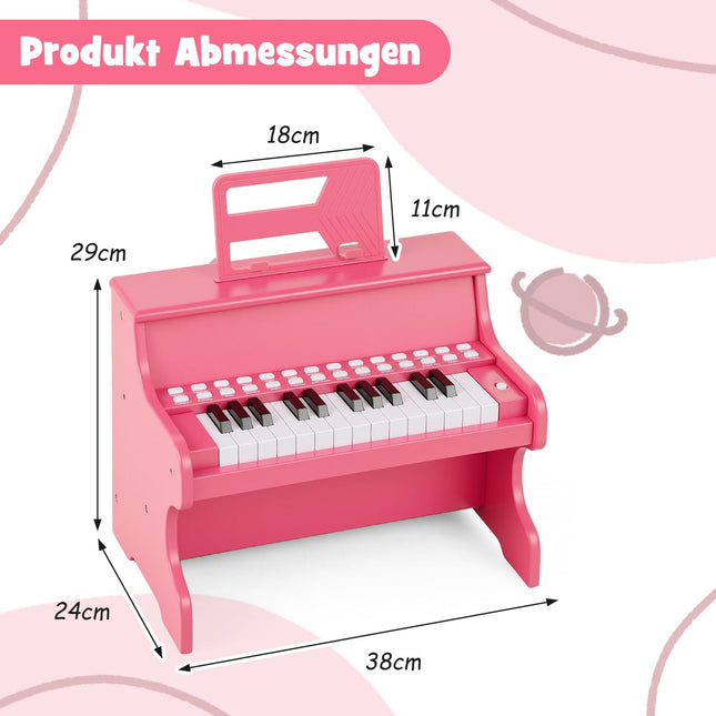 25-Tasten-Digitalpiano für Kinder, einstellbare Geschwindigkeit, Pink