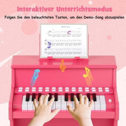 25-Tasten-Digitalpiano für Kinder, einstellbare Geschwindigkeit, Pink