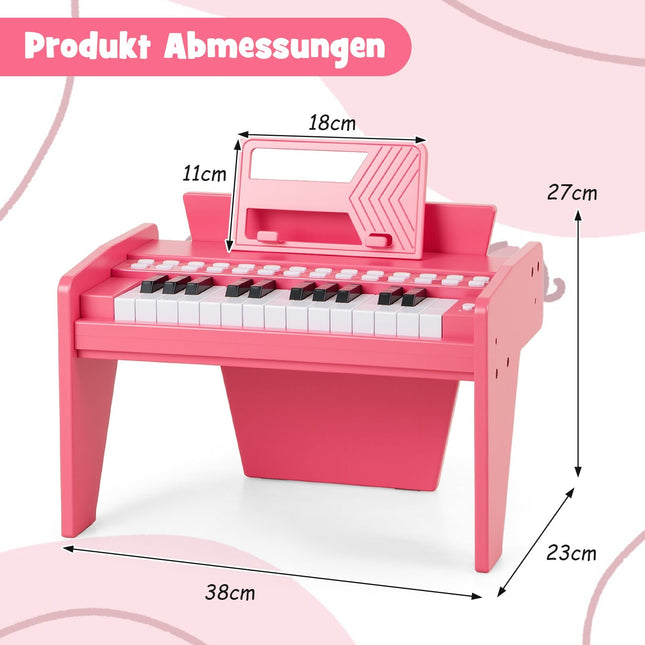 25-Tasten Kinder-Digitalpiano – Einstellbare Geschwindigkeit, Rosa
