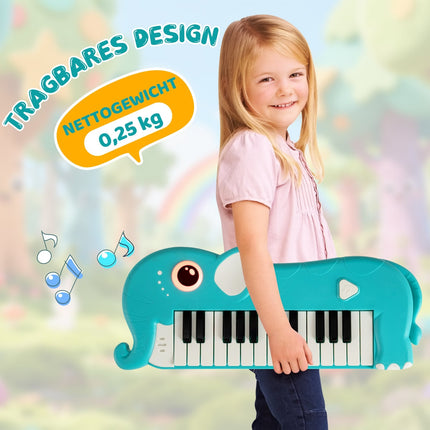 25-Tasten Kinder-Digitalpiano mit Musik & Lichtern, Blau
