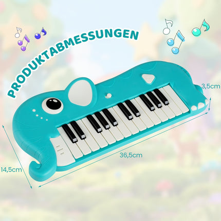 25-Tasten Kinder-Digitalpiano mit Musik & Lichtern, Blau