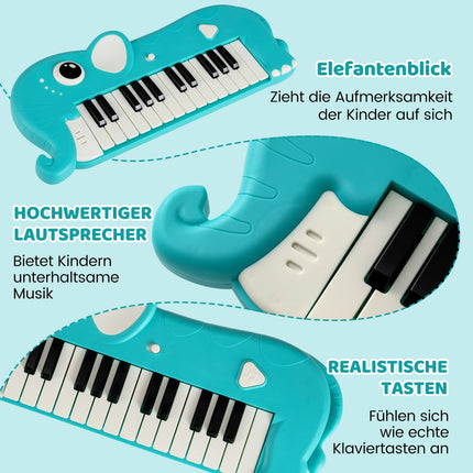 25-Tasten Kinder-Digitalpiano mit Musik & Lichtern, Blau