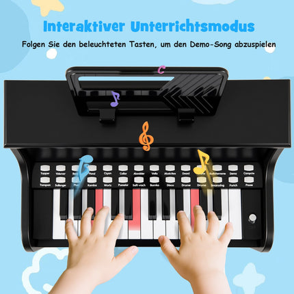 25-Tasten-Kinderdigitalpiano mit Hocker, einstellbare Geschwindigkeit