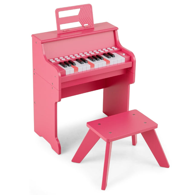 25-Tasten Kinder Digitalpiano mit Hocker, Rosa