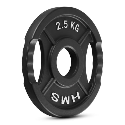2,5 kg schwarze olympische Hantelscheibe mit Griffen