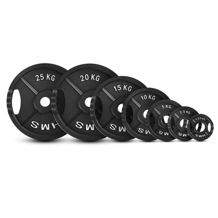 25 kg Olympia-Hantelscheibe, schwarzes Gusseisen