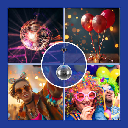 25 cm Disco Ball with Motor & LED Light Effects