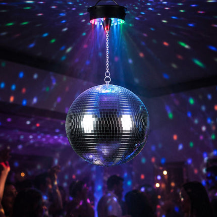 25 cm Disco Ball with Motor & LED Light Effects