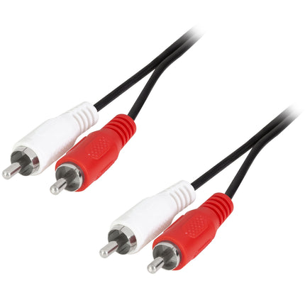 2.5m RCA Male to Male Audio Cable, Shielded, Black