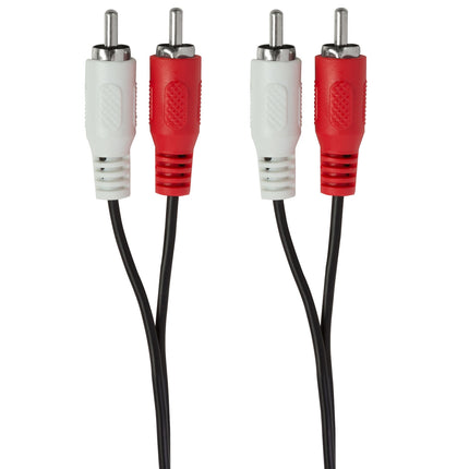 2.5m RCA Male to Male Audio Cable, Shielded, Black