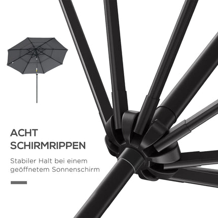 2,6 m Sonnenschirm, drehbar, 3-stöckig, Sonnenschutz