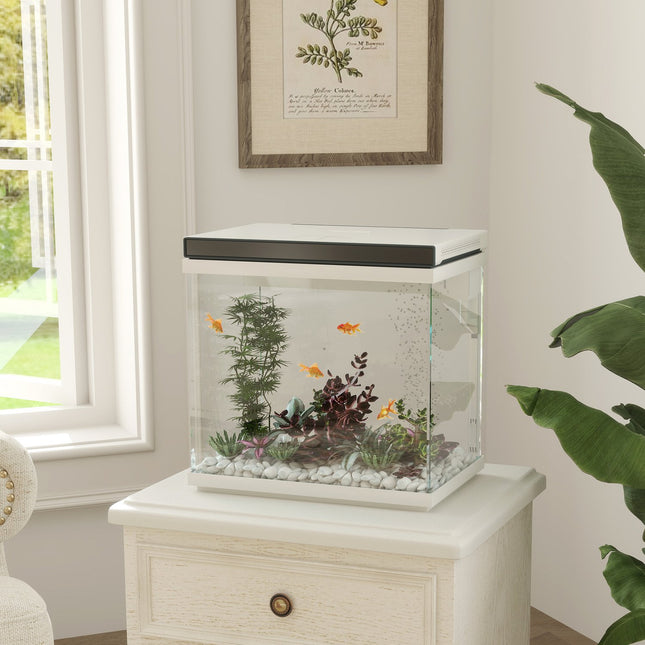26L fish tank with LED light, filter and water pump