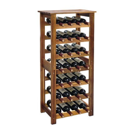 Weinregal aus Akazienholz für 28 Flaschen