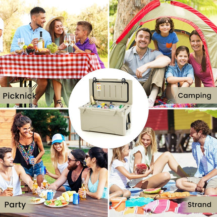 28L Portable Cooler Box with Bottle Opener & Handles