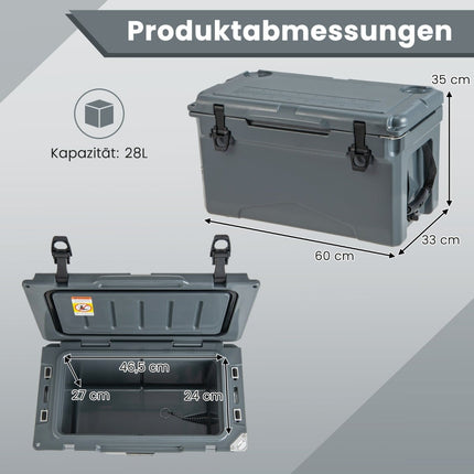 28L Portable Cooler with Bottle Opener & Handles