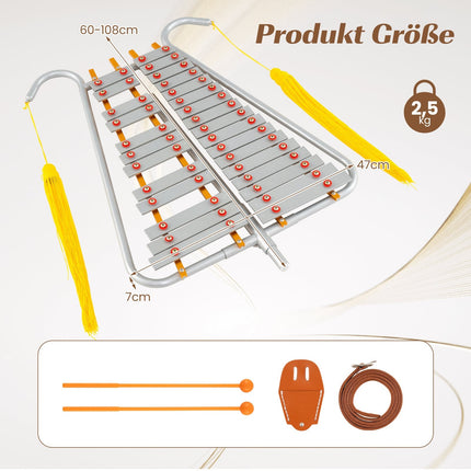 29-töniges Aluminium-Marsch-Glockenspiel mit verstellbarem Griff