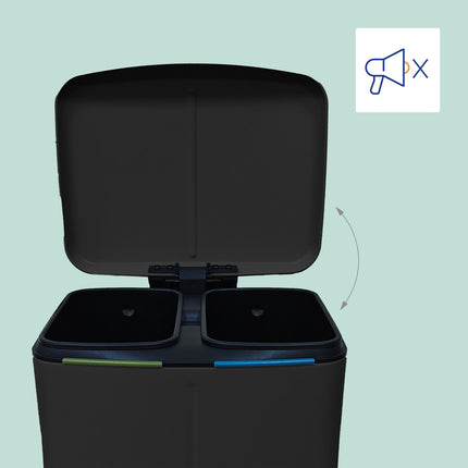 2-Bin Kitchen Waste Separator with Pedal and Soft-Close