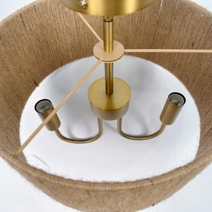 2-Bulb Ceiling Lamp, Paper Cord & Bronze Finish