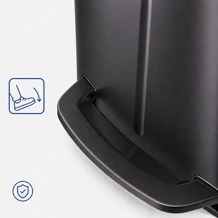 2-Compartment Pedal Bin 2 x 20 L with Soft-Close Lid, Black