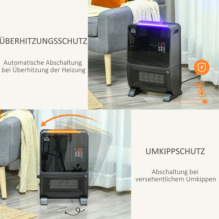 Elektrischer 2-in-1 Heizlüfter und Luftbefeuchter, Fernbedienung, 2000W