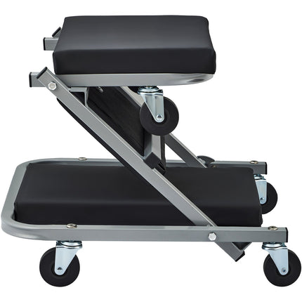 2-In-1 Mechanic Creeper Seat-Stool, 300 lb, 6 Wheels