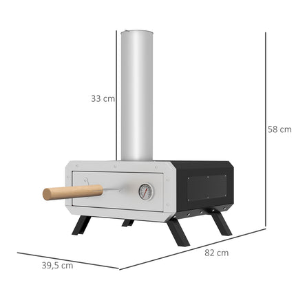 Outdoor 2-in-1 pizza oven with stone and shell for BBQ Grill