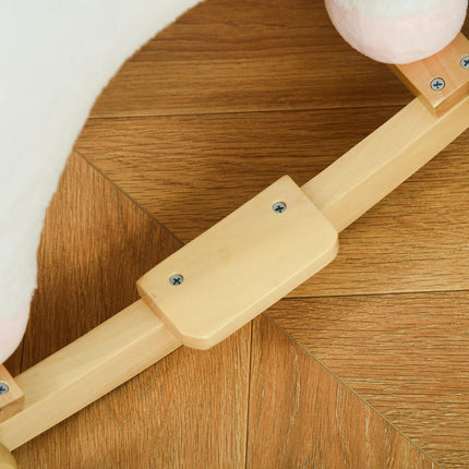 2-in-1 Plüschschaukelpferd & Rollenspielzeug für Kinder, weiß