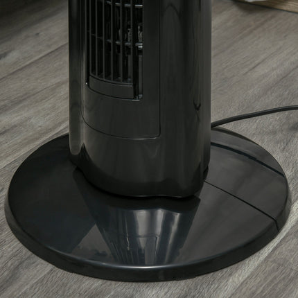 Ventilateur tour 2 en 1 sur pied avec télécommande, ioniseur, minuterie, 3 niveaux, oscillation à 60°, 60 W, noir