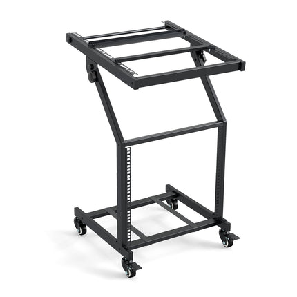 2-Layer Adjustable Audio Rack with Locking Wheels