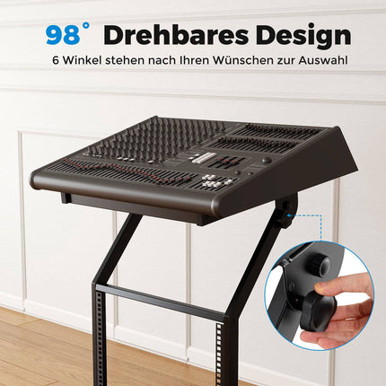 2-Layer Adjustable Audio Rack with Locking Wheels