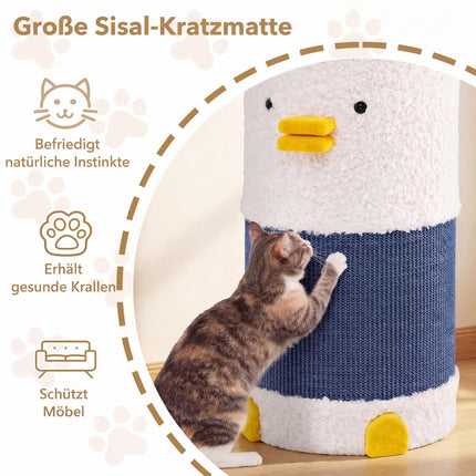 2-stöckiges Katzenhaus mit Sisal-Kratzmatte und Versteck